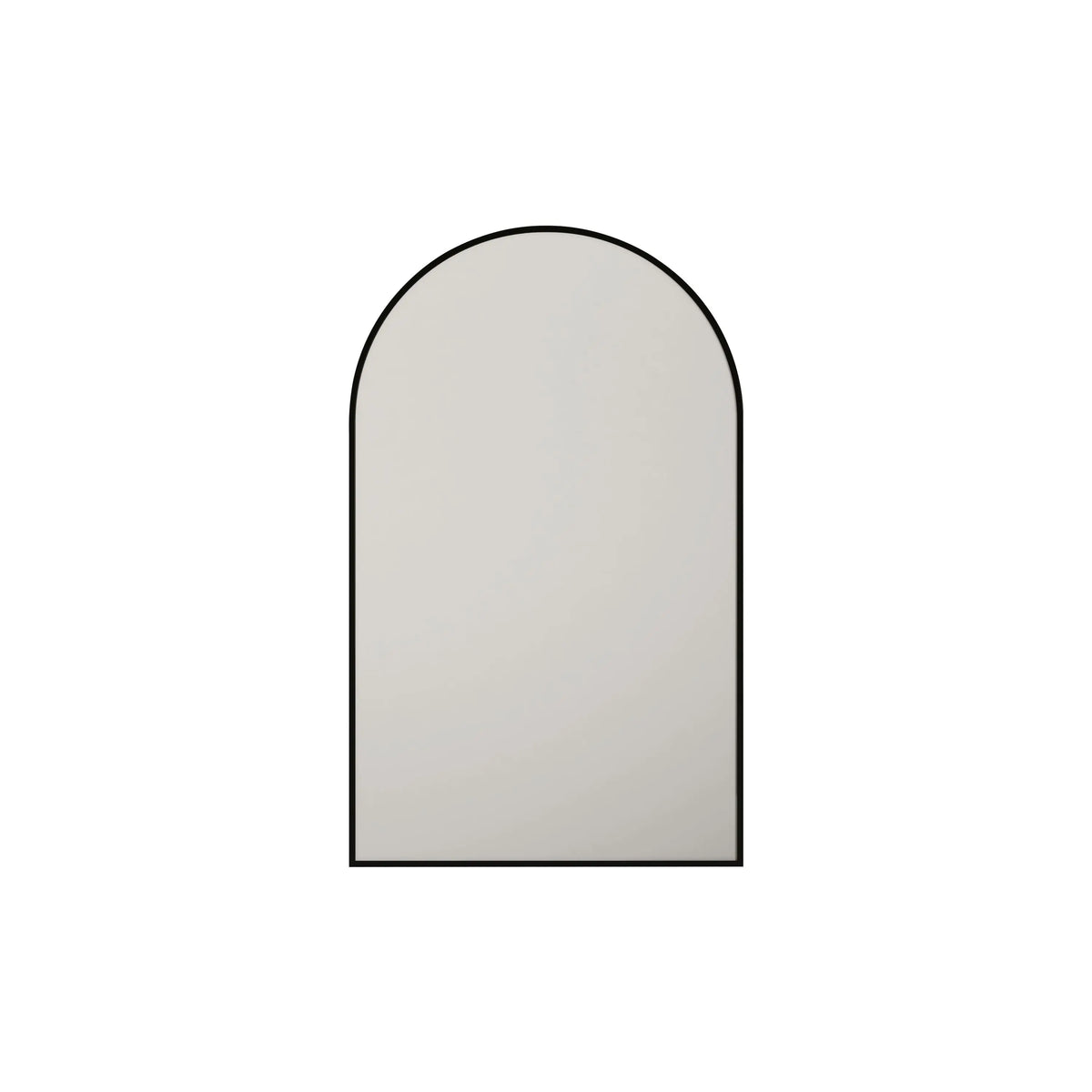 Aluminum Framed 600mm Arch Mirror – Matt Black mercioaustralia