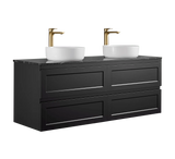 Fremantle PVC Wall Hung Cabinet Vanity 1500mm (Matte Black) (Single/Double Bowl) Poseidon