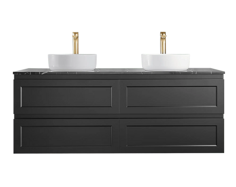 Fremantle PVC Wall Hung Cabinet Vanity 1500mm (Matte Black) (Single/Double Bowl) Poseidon