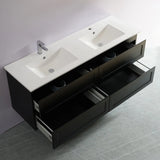 Fremantle PVC Wall Hung Cabinet Vanity 1500mm (Matte Black) (Single/Double Bowl) Poseidon