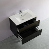 Fremantle PVC Wall Hung Cabinet Vanity 750mm (Matte Black) Poseidon