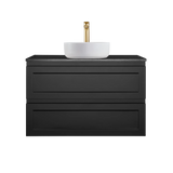 Fremantle PVC Wall Hung Cabinet Vanity 900mm (Matte Black) Poseidon