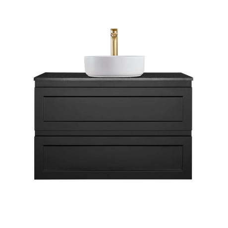 Fremantle PVC Wall Hung Cabinet Vanity 900mm (Matte Black) Poseidon