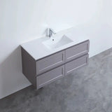Fremantle PVC Wall Hung Cabinet Vanity 1200mm (Matte Grey) (Single Bowl/Double Bowl) - Clearance Poseidon