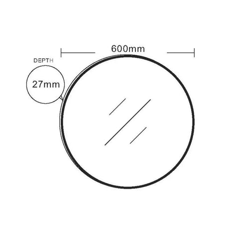 Aluminum Framed 600mm Round Mirror - Brushed Gold mercioaustralia