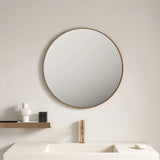 Aluminum Framed 750mm Round Mirror - Brushed Gold mercioaustralia