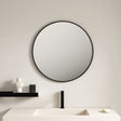Aluminum Framed 900mm Round Mirror - Matt Black mercioaustralia