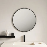 Aluminum Framed 900mm Round Mirror - Matt Black mercioaustralia