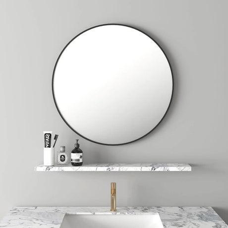 Aluminum Framed 900mm Round Mirror - Matt Black mercioaustralia