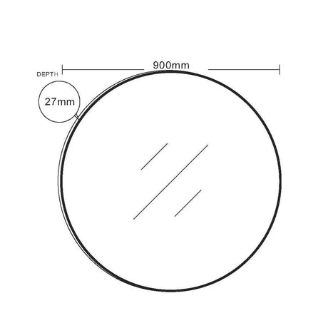 Aluminum Framed 900mm Round Mirror - Brushed Gold mercioaustralia