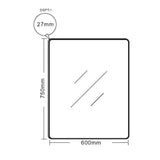 Aluminum Framed 600mm Rectangular Mirror -Matt Black mercioaustralia