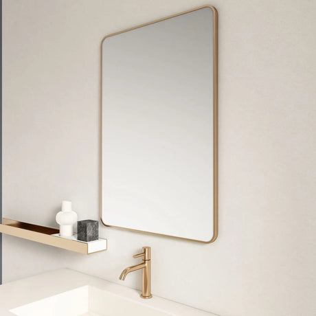 Aluminum Framed 900mm Rectangular Mirror - Brushed Gold mercioaustralia