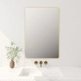 Aluminum Framed 900mm Rectangular Mirror - Brushed Gold mercioaustralia