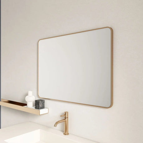 Aluminum Framed 600mm  Rectangular Mirror- Brushed Gold mercioaustralia