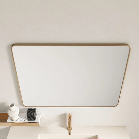Aluminum Framed 900mm Rectangular Mirror - Brushed Gold mercioaustralia