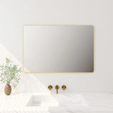 Aluminum Framed 600mm  Rectangular Mirror- Brushed Gold mercioaustralia
