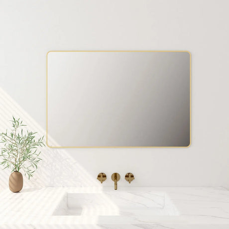 Aluminum Framed 600mm  Rectangular Mirror- Brushed Gold mercioaustralia