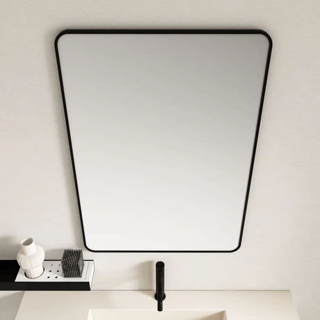 Aluminum Framed 600mm Rectangular Mirror -Matt Black mercioaustralia
