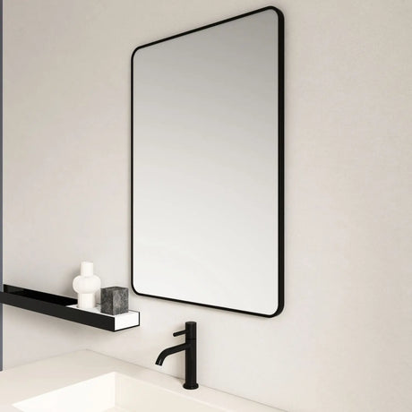 Aluminum Framed 900mm Rectangular Mirror - Matt Black mercioaustralia