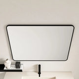 Aluminum Framed 600mm Rectangular Mirror -Matt Black mercioaustralia