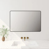 Aluminum Framed 900mm Rectangular Mirror - Matt Black mercioaustralia