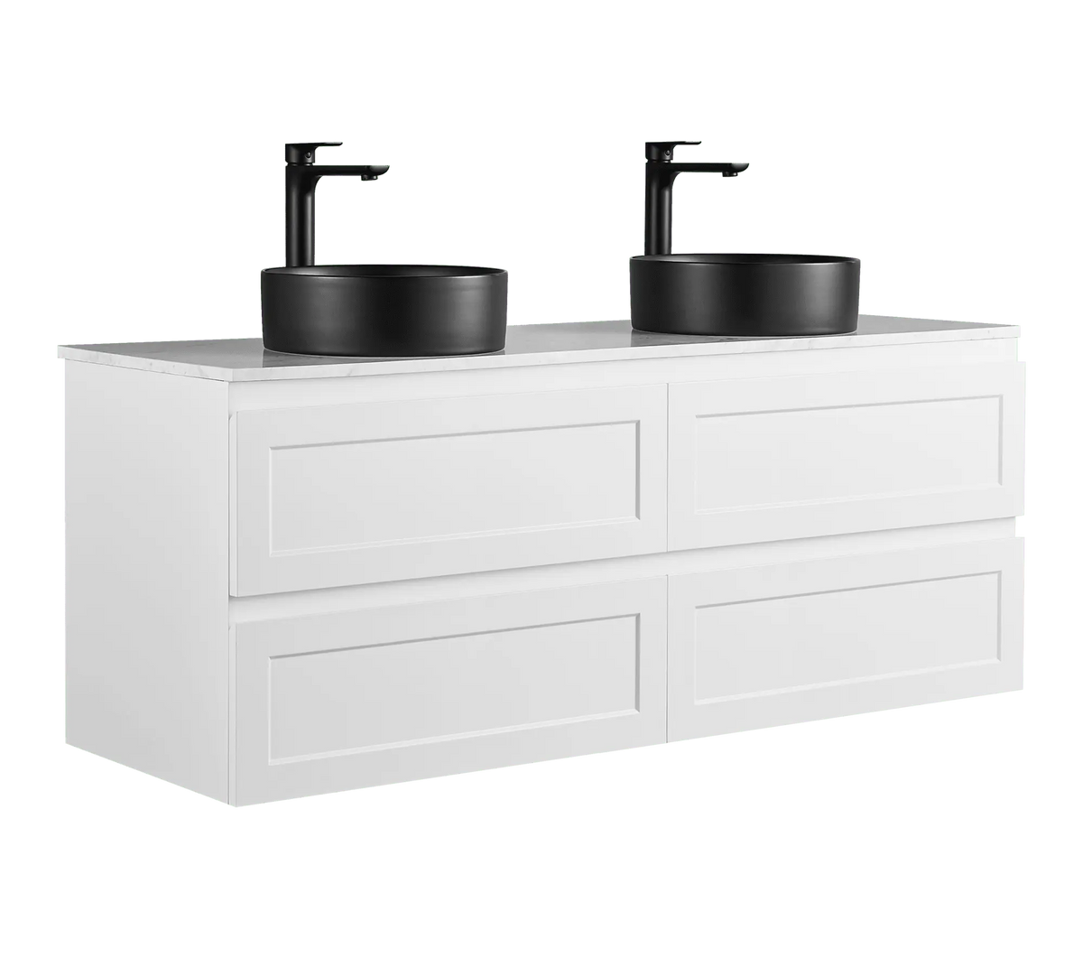 Fremantle PVC Wall Hung Cabinet Vanity 1500mm (Matte White) (Single/Double Bowl) Poseidon