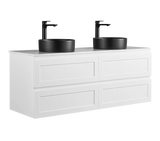 Fremantle PVC Wall Hung Cabinet Vanity 1500mm (Matte White) (Single/Double Bowl) Poseidon