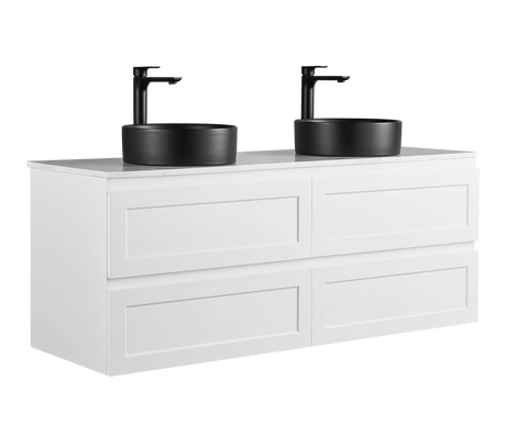 Fremantle PVC Wall Hung Cabinet Vanity 1500mm (Matte White) (Single/Double Bowl) Poseidon