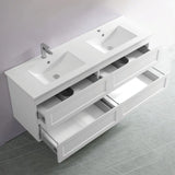 Fremantle PVC Wall Hung Cabinet Vanity 1500mm (Matte White) (Single/Double Bowl) Poseidon