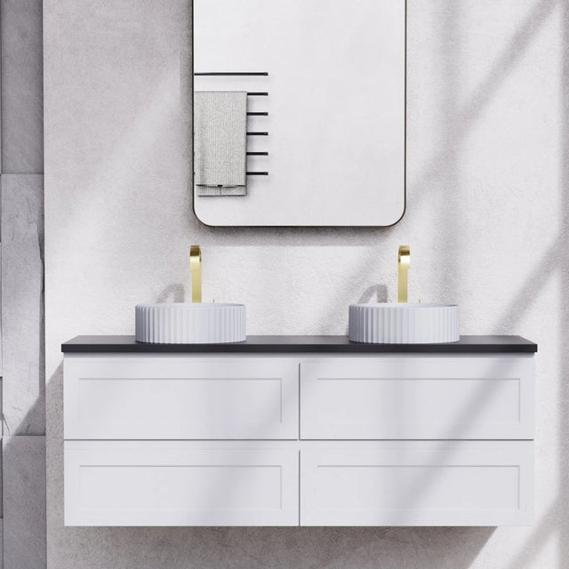 Fremantle PVC Wall Hung Cabinet Vanity 1500mm (Matte White) (Single/Double Bowl) Poseidon