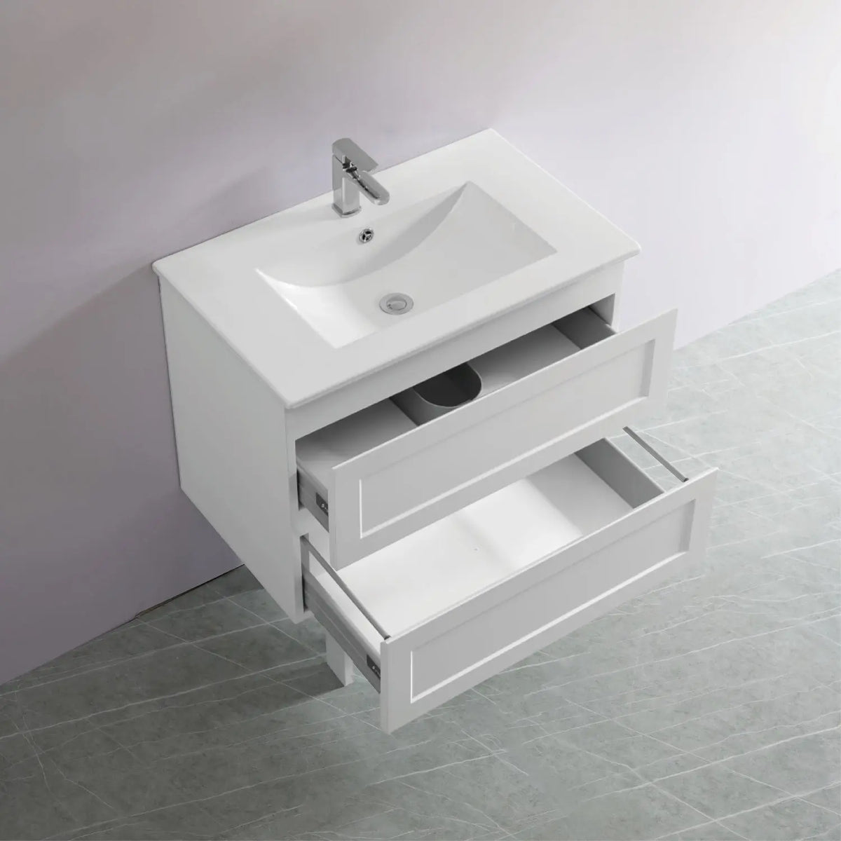 Fremantle PVC Wall Hung Cabinet Vanity 750mm (Matte White) Poseidon