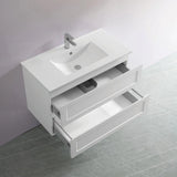 Fremantle PVC Wall Hung Cabinet Vanity 900mm (Matte White) Poseidon