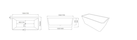 Fortuna Ultra-Thin Back-to-Wall Bathtub - Gloss White mercioaustralia