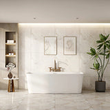 Fortuna Ultra-Thin Back-to-Wall Bathtub - Gloss White mercioaustralia