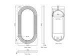 Freya 600×1200mm LED Textured Oval Mirror mercioaustralia