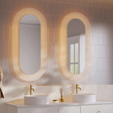 Freya 600×1200mm LED Textured Oval Mirror mercioaustralia