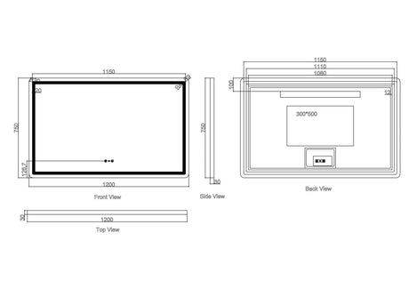 Freya 1200×750mm LED Rectangular Mirror mercioaustralia