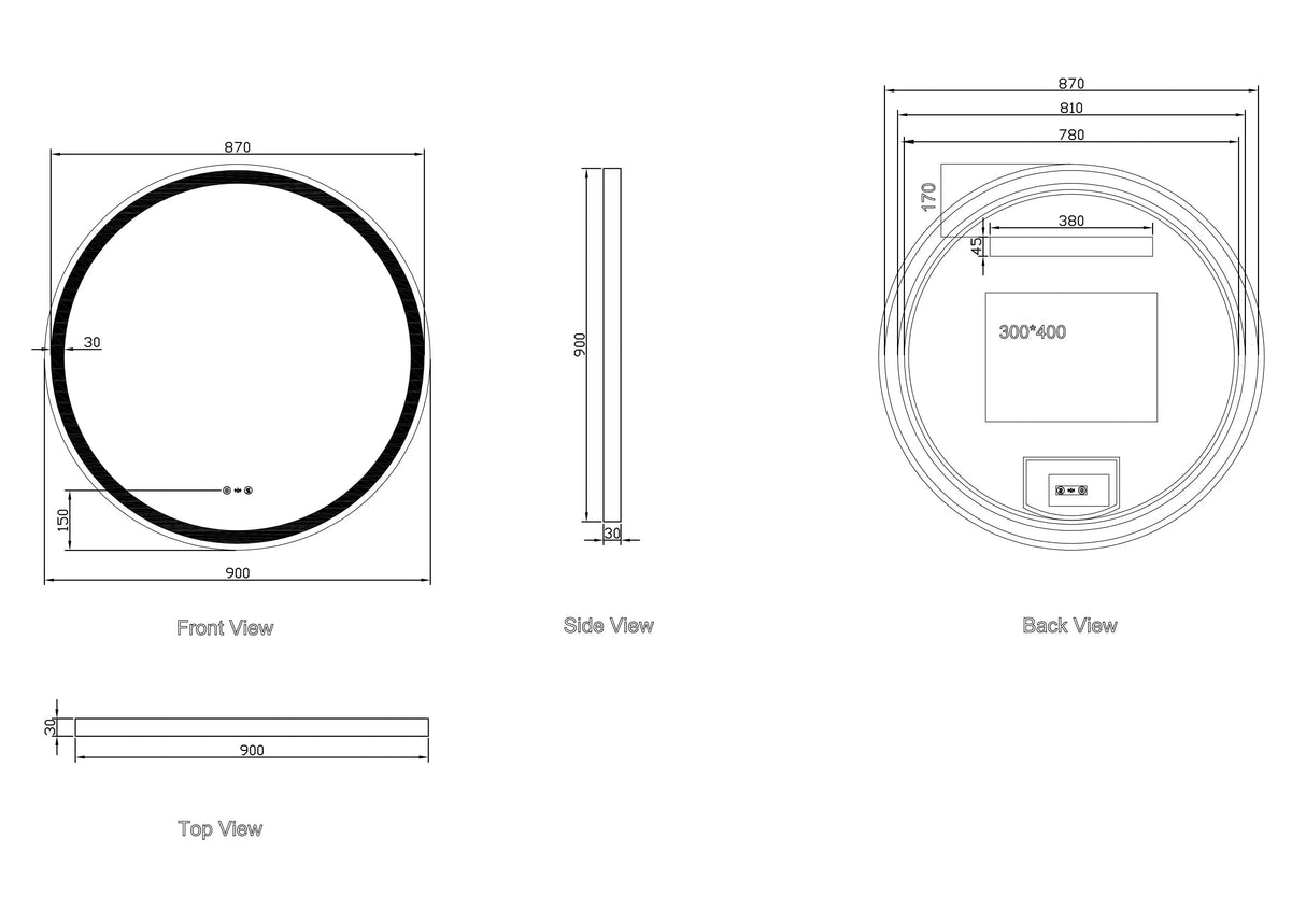 Freya 600/750/900mm LED Round Mirror mercioaustralia