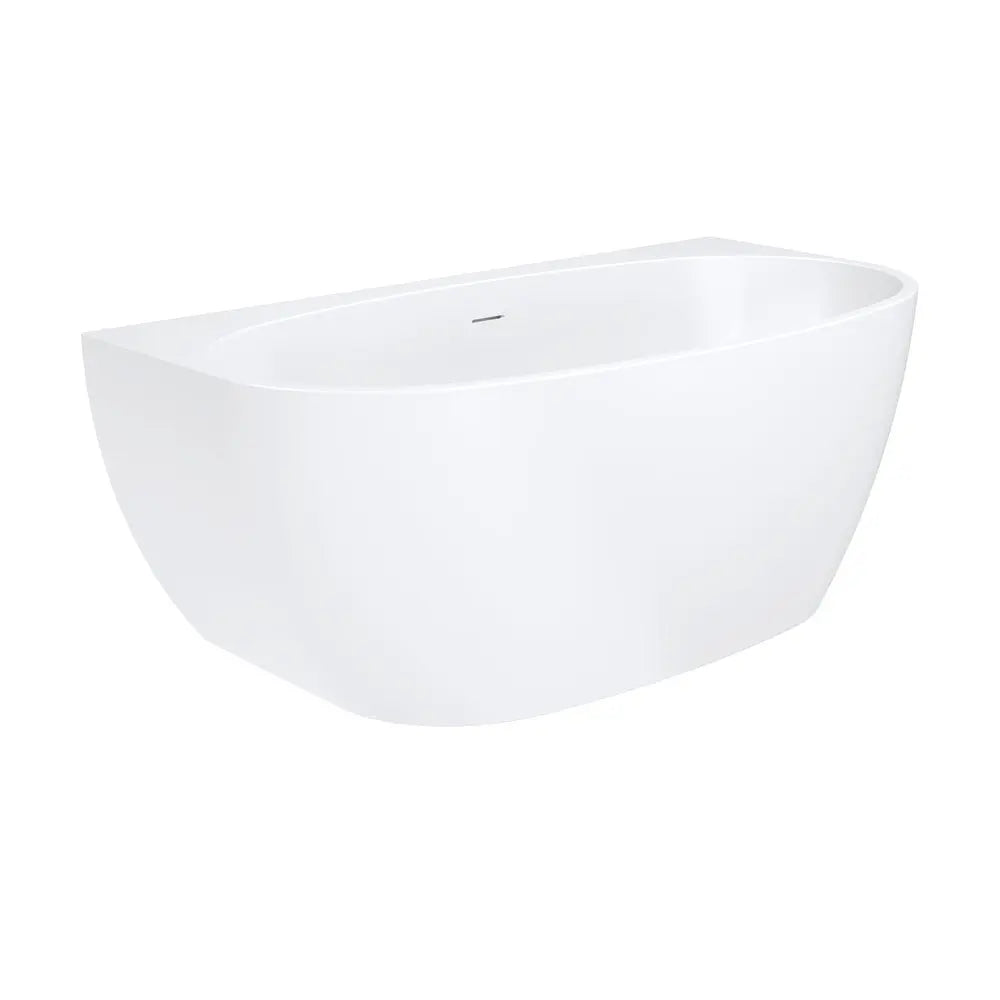 Keeto Back-To-Wall Acrylic Bath with Overflow, 1500mm fienza