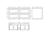 Fremantle PVC Wall Hung Cabinet Vanity 1500mm (Matte Black) (Single/Double Bowl) Poseidon