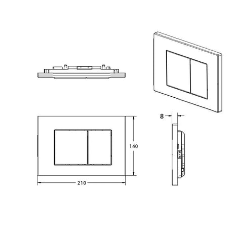 R&T In Wall Gloss White Push Plate Poseidonbk