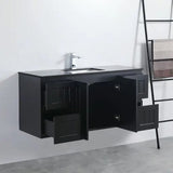 ACACIA SHAKER Matte Black PVC Wall Hung Vanity 1200 (Double Bowl) Poseidon