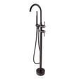 Gunmetal Freestanding Tap with Handheld Shower Aquaperla
