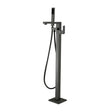 Gunmetal Freestanding Tap with Handheld Shower Aquaperla