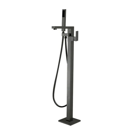 Gunmetal Freestanding Tap with Handheld Shower Aquaperla