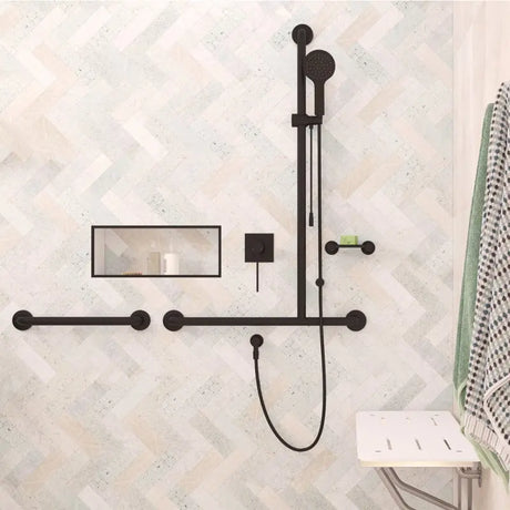 Accessible Care 450mm Grab Rail, Matte Black fienza