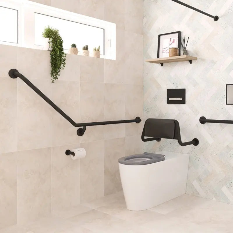 40° Accessible Care Right-Hand Grab Rail, Matte Black fienza