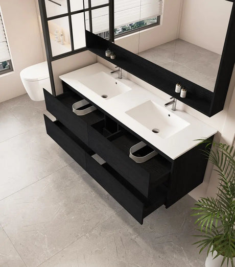 HERA 1500mm Wall-Hung Vanity - Black Oak mercioaustralia