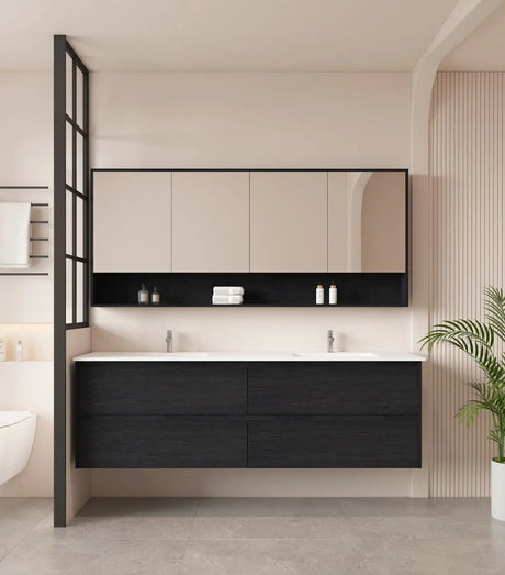 HERA 1800mm Wall-Hung Vanity - Black Oak mercioaustralia
