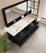 HERA 1800mm Wall-Hung Vanity - Black Oak mercioaustralia